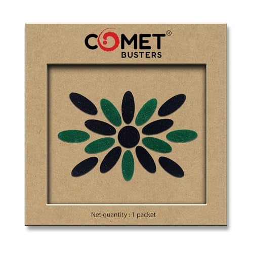 Comet Busters Handcrafted Green and Black Oval Velvet Bindis (BIN1888) (13 mm) - Image 1