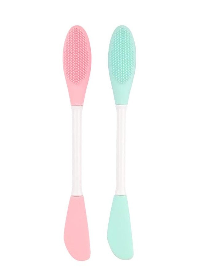 Giffy® Double Head Silicone Face Mask Brush, Facial Mask Applicator, Makeup Removal Scrubber, Lips Face Cleansing Exfoliating Brush And Body Butter Applicator (6.5 Inch, 2) - Image 1