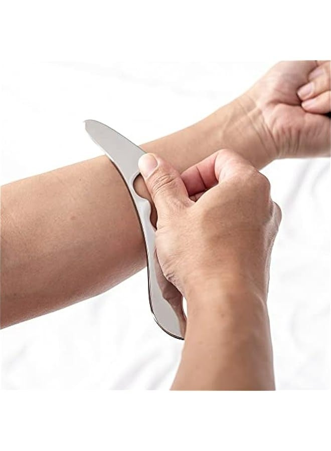 إسكدنيا جهاز تدليك الجواشا من الفولاذ المقاوم للصدأ من فيل فري للمناديل الناعمة والعلاج الطبيعي للظهر والساقين والذراعين والرقبة والكتف (شكل طائر) - Image 3