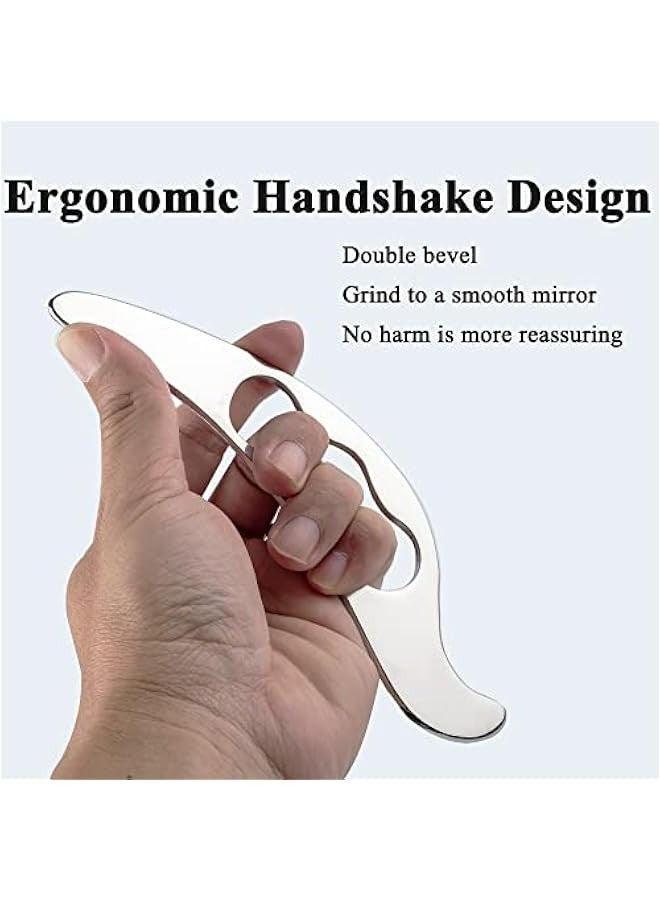 إسكدنيا جهاز تدليك الجواشا من الفولاذ المقاوم للصدأ من فيل فري للمناديل الناعمة والعلاج الطبيعي للظهر والساقين والذراعين والرقبة والكتف (شكل طائر) - Image 2