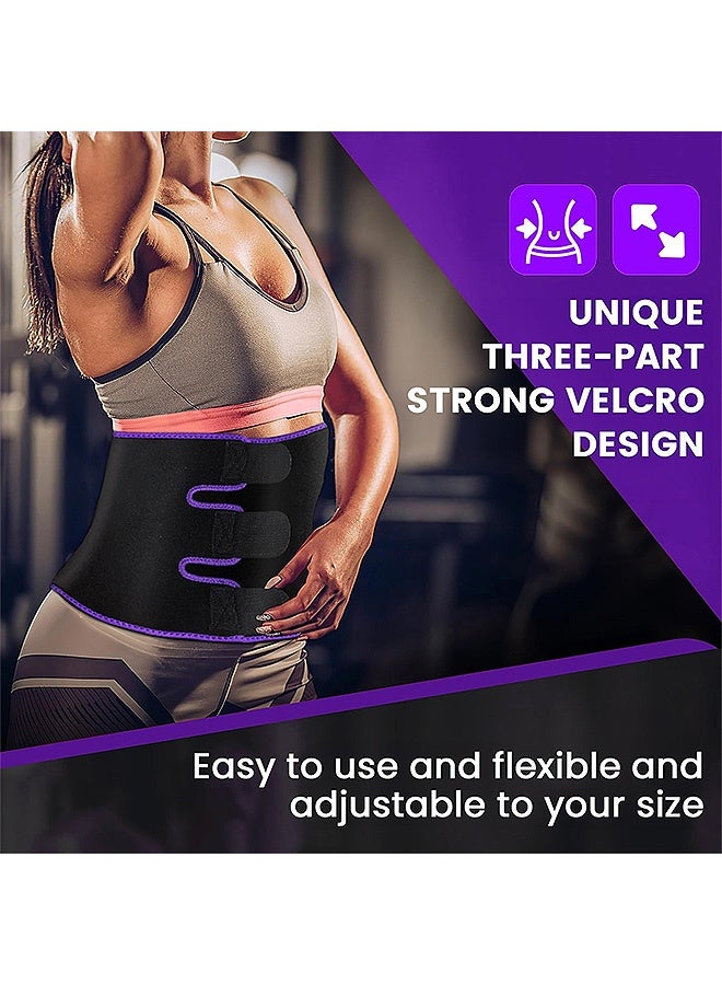 Blue zoo 2 Pcs Waist Trainer for Women and Men, Adjustable Sculpt Touch Sweat Belt for Stomach, Slimming Body Workout Fitness Back Support - Image 4