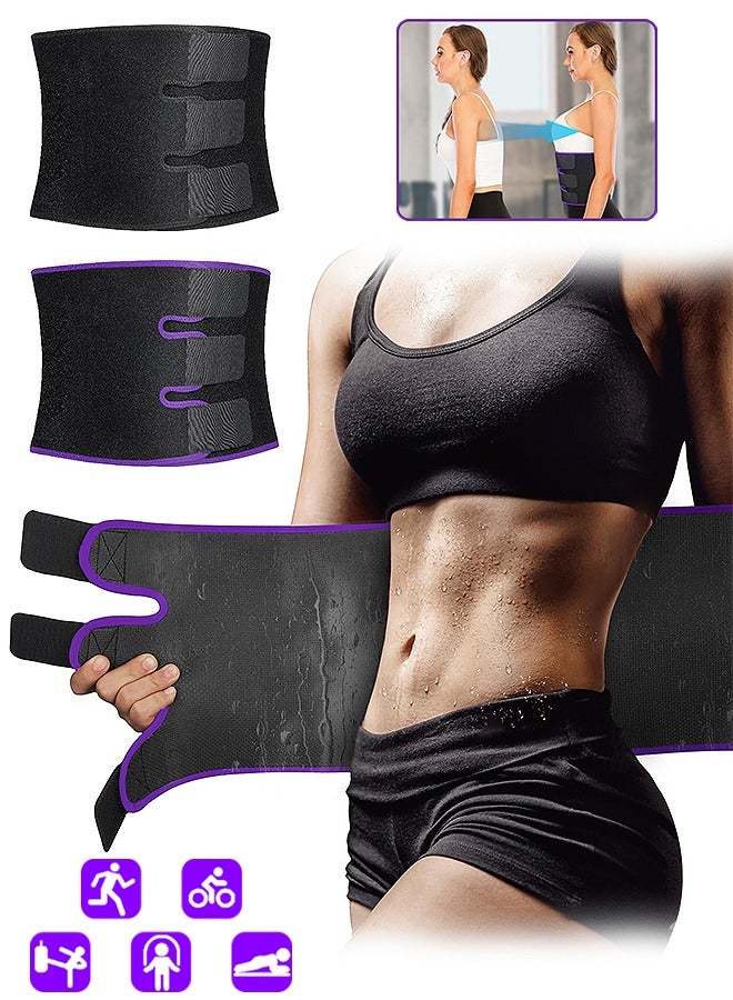 Blue zoo 2 Pcs Waist Trainer for Women and Men, Adjustable Sculpt Touch Sweat Belt for Stomach, Slimming Body Workout Fitness Back Support - Image 1