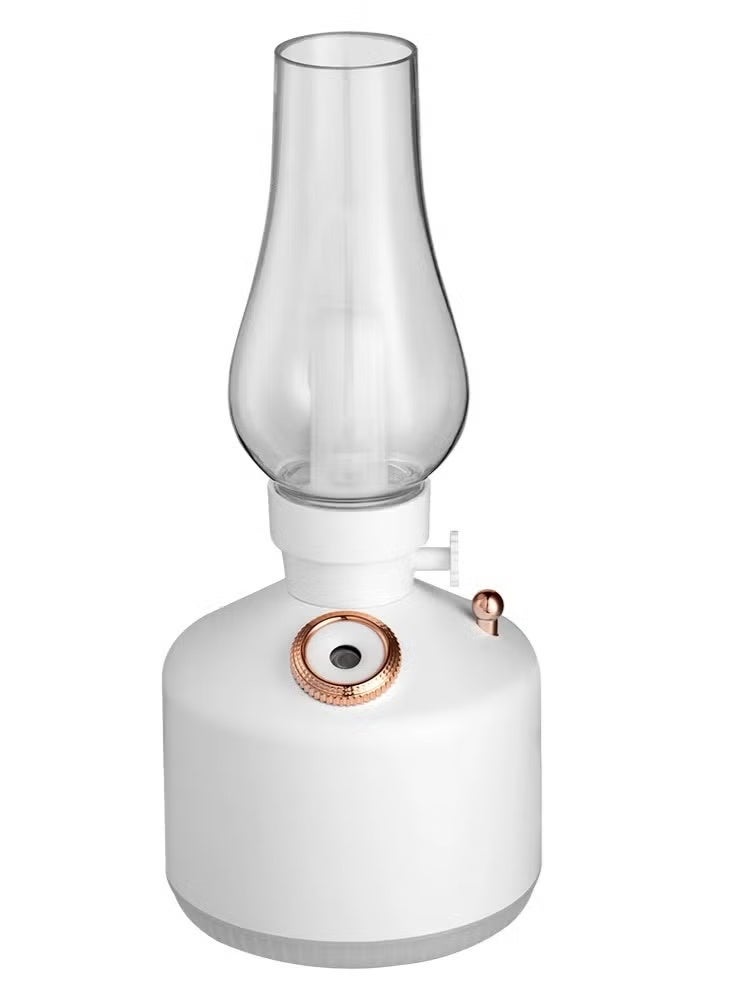 Retro Air Humidifier Vintage Lamp Night Light Nano Mist Sprayer Aromatherapy Diffuser USB Rechargeable Portable Air Humidifier White - Image 1