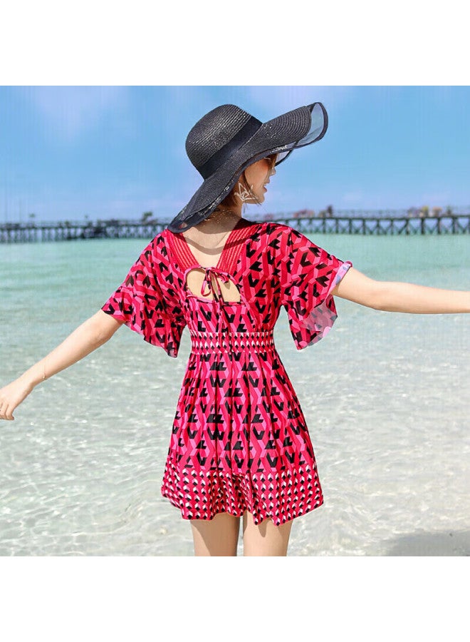 Skin-friendly Yifu Sun Protection Swimsuit For Women, Tummy Control, Slimming, Fairy Style, Trendy Fashion, Korean Hot Spring, Body Concealing, Plus Size, Student Swimwear - Image 4