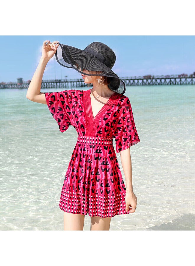 Skin-friendly Yifu Sun Protection Swimsuit For Women, Tummy Control, Slimming, Fairy Style, Trendy Fashion, Korean Hot Spring, Body Concealing, Plus Size, Student Swimwear - Image 3