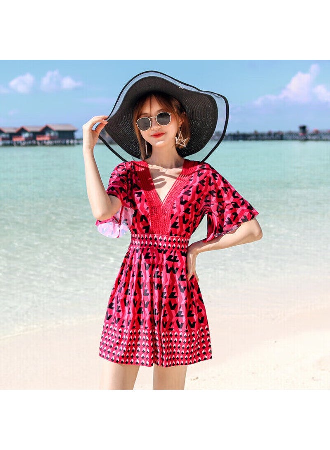 Skin-friendly Yifu Sun Protection Swimsuit For Women, Tummy Control, Slimming, Fairy Style, Trendy Fashion, Korean Hot Spring, Body Concealing, Plus Size, Student Swimwear - Image 2