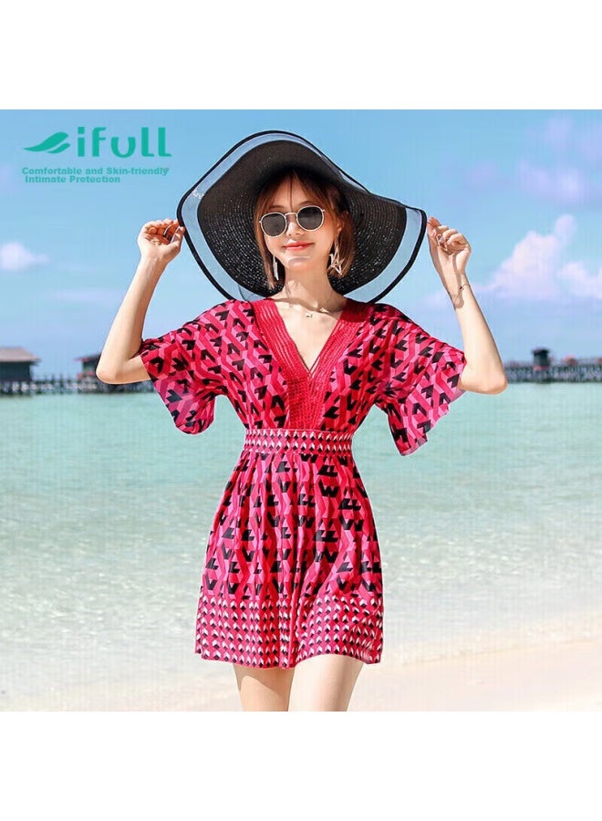 Skin-friendly Yifu Sun Protection Swimsuit For Women, Tummy Control, Slimming, Fairy Style, Trendy Fashion, Korean Hot Spring, Body Concealing, Plus Size, Student Swimwear - Image 1
