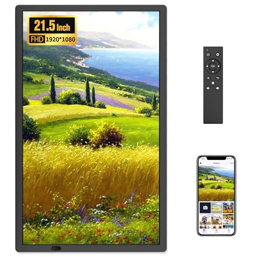 FANGOR 21.5" Large Digital Picture Frame 64GB, WiFi Photo Frame 1920x1080 FHD IPS Display with Remote Control, Auto-Rotate, Wall Mounted, Share Photos/Videos Via Uhale App/USB/SD (No Touch Screen) - Image 1