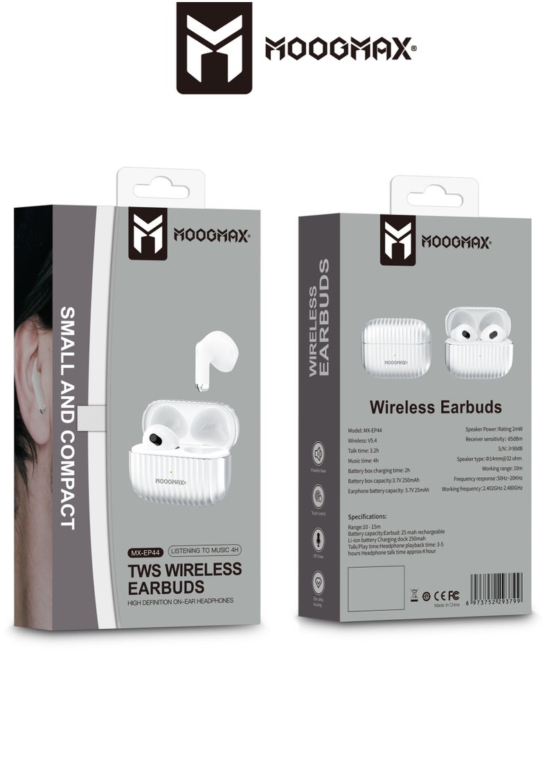 MOOGMAX - Moogmax MX-EP44 A very small TWS wireless Earbuds with built-in microphone with HAFI clear sound, and unbreakable Case (not the earphones) made of zinc alloy - Image 1