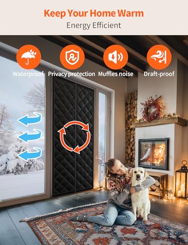 Homealexa Magnetic Thermal Insulated Door Curtain for 36"x 82" Doors, Heavy-Duty Oxford Fabric Door Cover for Heat Insulation, Magnetic Closure Blanket for Doorway to Keep Warm in Winter Cool in Summer - Image 3
