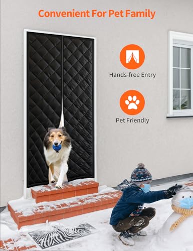Homealexa Magnetic Thermal Insulated Door Curtain for 36"x 82" Doors, Heavy-Duty Oxford Fabric Door Cover for Heat Insulation, Magnetic Closure Blanket for Doorway to Keep Warm in Winter Cool in Summer - Image 4