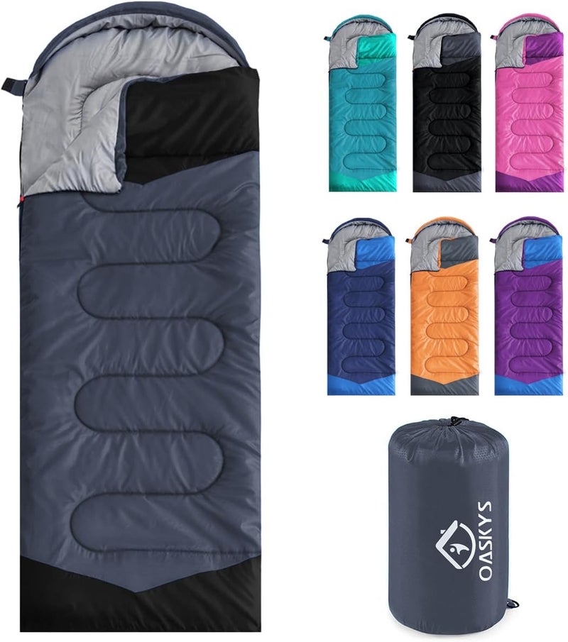 oaskys Camping Sleeping Bag - 3 Season Warm & Cool Weather - Summer Spring Fall Lightweight Waterproof for Adults Kids - Camping Gear Equipment, Traveling, and Outdoors - Image 1