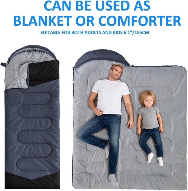 oaskys Camping Sleeping Bag - 3 Season Warm & Cool Weather - Summer Spring Fall Lightweight Waterproof for Adults Kids - Camping Gear Equipment, Traveling, and Outdoors - Image 3