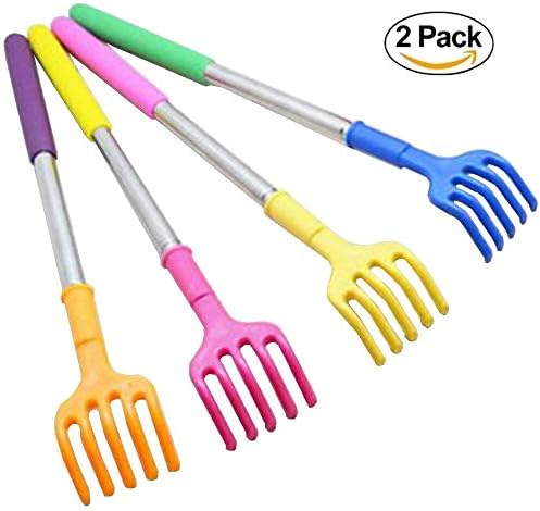 Qaoquda Qaoquda Back Scratcher 2 Pcs Portable Stainless Steel Extendable Telescopic Plastic Backscratcher Color Random - Image 3