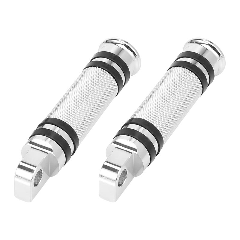 F FIERCE CYCLE 1 Pair 10mm Aolly Aluminum Motorcycle Rear Foot Pegs Foot Pegs Bicycle Cycling Silver Tone