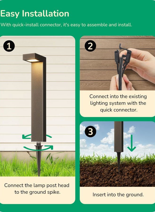 EDISHINE Low Voltage Landscape Lights, 3.2W 85LM 3000K 50,000Hrs Electric LED Pathway Light Wired, Waterproof Outdoor Landscape Lighting & Accessories, Modern Aluminum Housing for Driveway Garden - Image 5