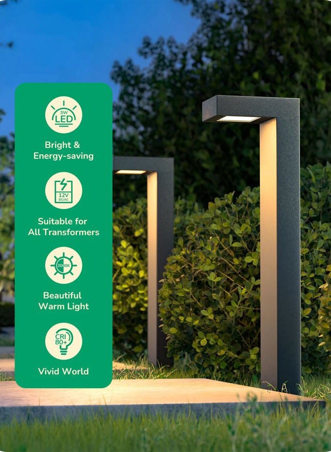 EDISHINE Low Voltage Landscape Lights, 3.2W 85LM 3000K 50,000Hrs Electric LED Pathway Light Wired, Waterproof Outdoor Landscape Lighting & Accessories, Modern Aluminum Housing for Driveway Garden - Image 2