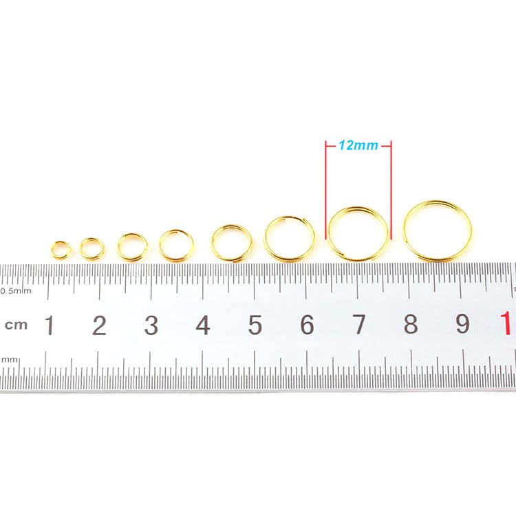 ZoloAJay 200pcs 12mm Mini Split Jump Ring with Double Loops Small Round Metal Golden Key Rings Connectors for Making Handwork Charms Pendants Key Chains Ornaments DIY Crafts Accessories - Image 2