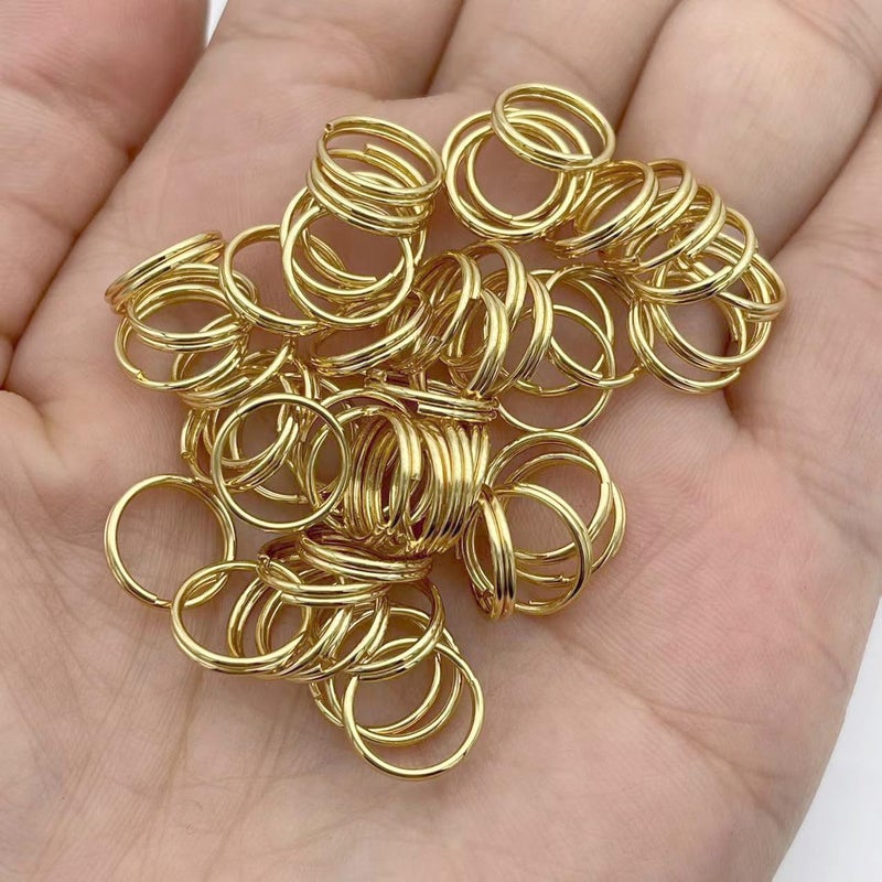ZoloAJay 200pcs 12mm Mini Split Jump Ring with Double Loops Small Round Metal Golden Key Rings Connectors for Making Handwork Charms Pendants Key Chains Ornaments DIY Crafts Accessories - Image 3