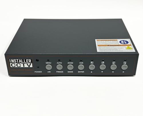 InstallerCCTV Video Quad Color 4CH Multiplexer 2 BNC Output with Remote Control and Free 1Amp Power Adapter… - Image 1