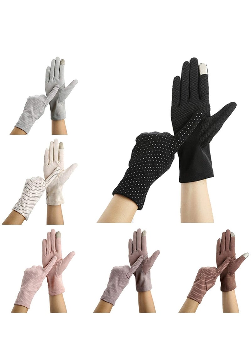 Generic - Women's cotton driving gloves with a black dotted design, suitable for all women - Image 1