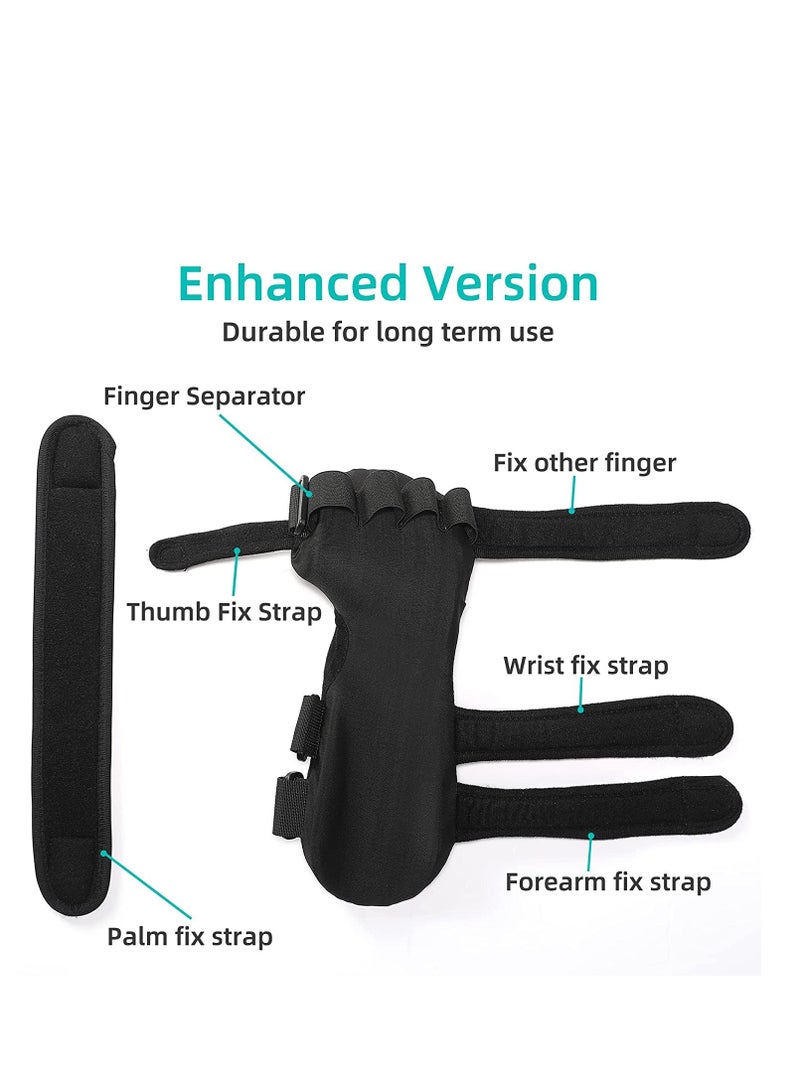 SYOSI Azonee Stroke Resting Hand Splint Night Immobilizer Wrist Finger Brace for Flexion Contractures Functional 5 Finger Stabilizer Wrap for Muscle Atrophy Rehab Arthritis Pain Large Left - Image 4