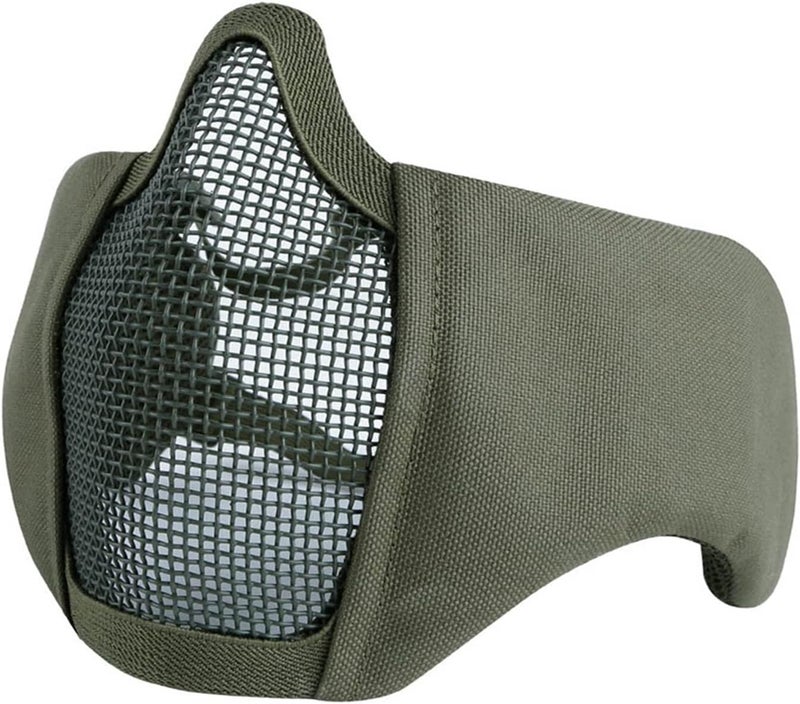 Aoutacc Foldable Airsoft Mesh Mask, Nylon Military Tactical Half Face Mesh Masks with Ear Cover Protection Adjustable CS Protective Lower Guardfor Mask CS Hunting Paintball Shooting - Image 1