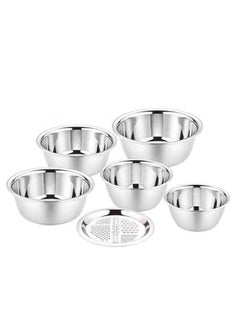 6pcs Mixing Bowl with Grater Plate 20cm, 22cm, 24cm, 26cm (with Grater Plate), 28cm