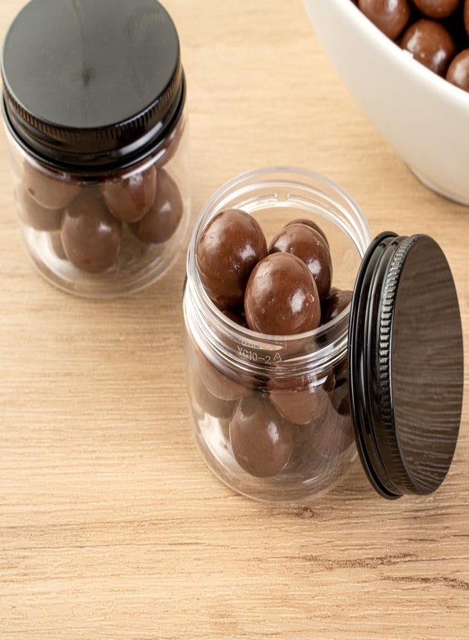 Restaurantware RW Base 2 Ounce Candy Jars, 10 Durable Kitchen Storage Containers - Round, Airtight Seal, Clear Plastic Snack Jars With Black Aluminum Lids, For Table Display, Or Candy Buffet - Restaurantware - Image 4