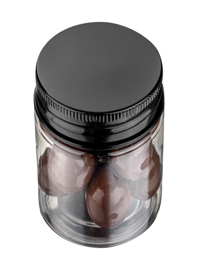 Restaurantware RW Base 2 Ounce Candy Jars, 10 Durable Kitchen Storage Containers - Round, Airtight Seal, Clear Plastic Snack Jars With Black Aluminum Lids, For Table Display, Or Candy Buffet - Restaurantware - Image 1