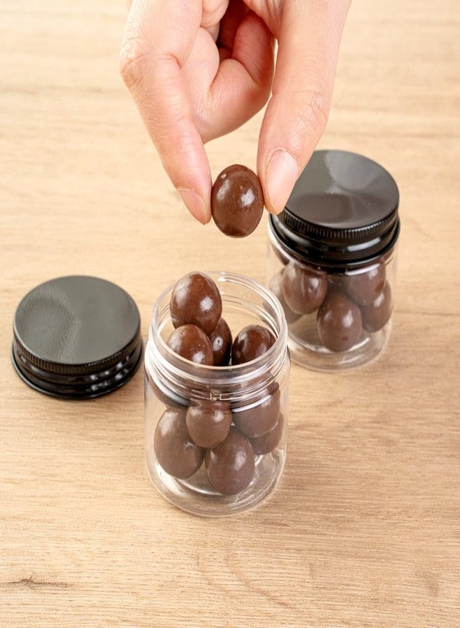 Restaurantware RW Base 2 Ounce Candy Jars, 10 Durable Kitchen Storage Containers - Round, Airtight Seal, Clear Plastic Snack Jars With Black Aluminum Lids, For Table Display, Or Candy Buffet - Restaurantware - Image 5