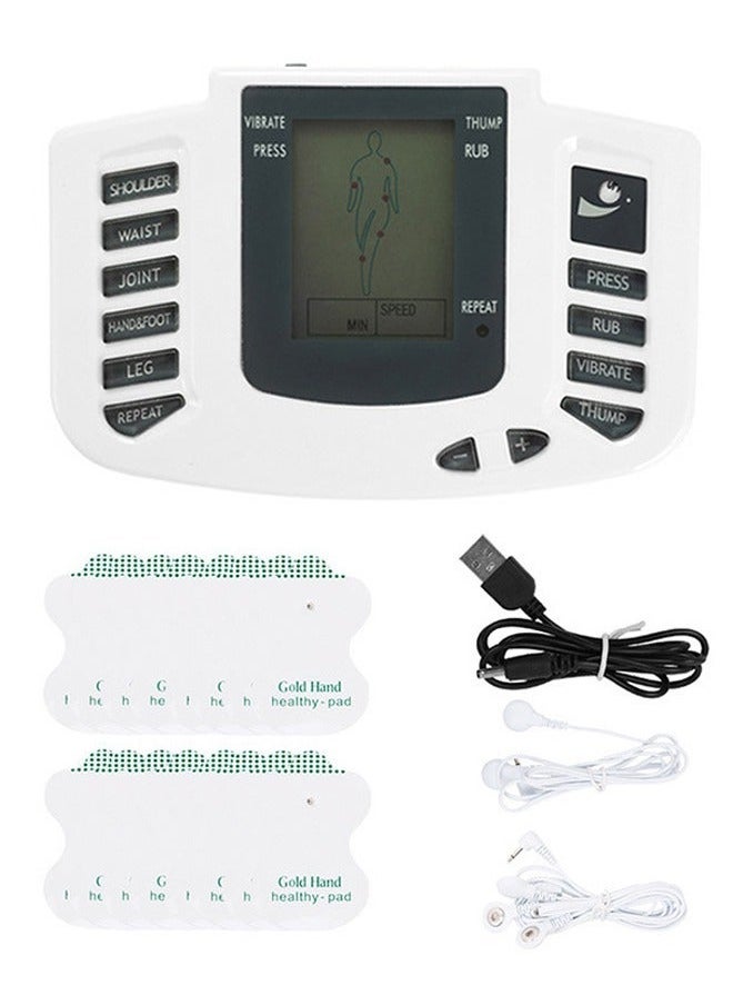 إسكدنيا أداة علاج التدليك بالنبض الكهربي كاملة الوظائف للجسم بالكامل، مدلك عنق، مدلك نبض صغير رقمي (قابس أوروبي، 8 أزواج من التصحيح) - Image 1