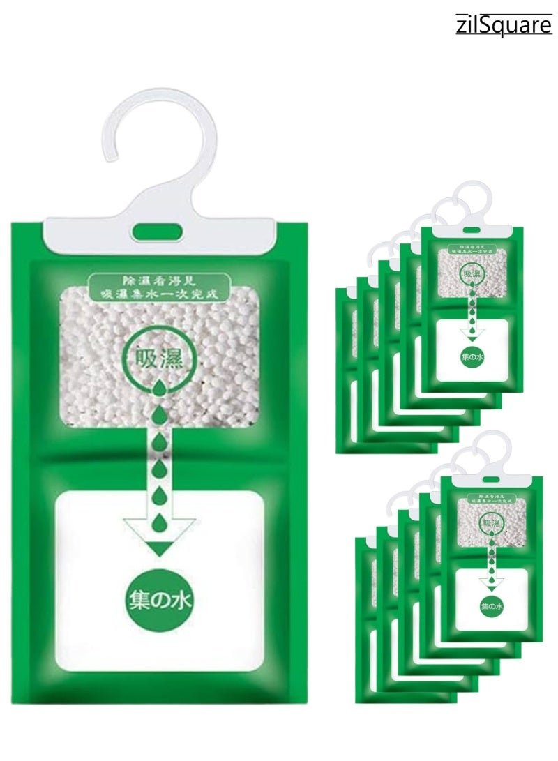 زيل سكوير أكياس امتصاص الرطوبة المعلقة للخزانة والحمام - مزيل رطوبة فعال للمنزل والمطبخ ووحدات التخزين | مضاد للعفن، مزيل للروائح، ماص للرطوبة، حابس للرطوبة، معطر جو، وأكياس مزيل رطوبة للملابس (عبوة من ١٠ أكياس) - Image 1