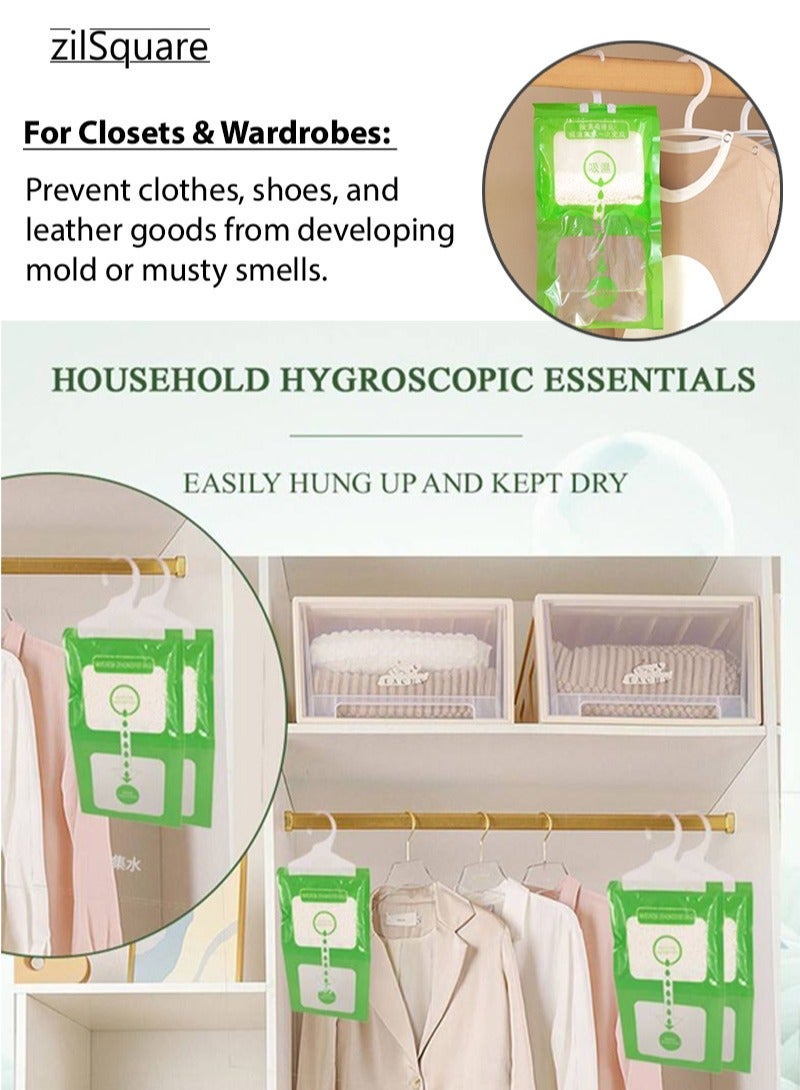 زيل سكوير أكياس امتصاص الرطوبة المعلقة للخزانة والحمام - مزيل رطوبة فعال للمنزل والمطبخ ووحدات التخزين | مضاد للعفن، مزيل للروائح، ماص للرطوبة، حابس للرطوبة، معطر جو، وأكياس مزيل رطوبة للملابس (عبوة من ١٠ أكياس) - Image 3