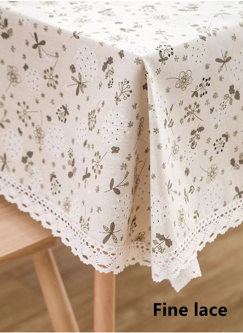 1-Piece European Pastoral Style Dandelion Printing Lacework Tablecloth/Rectangular Table Cover Cotton and Linen Beige/Grey/White 140 x 200 Centimeter - pzsku/ZFCA0AAF10B72AD0262A6Z/45/_/1683285297/4338e13d-b85e-47b8-90da-05bd37066ae5