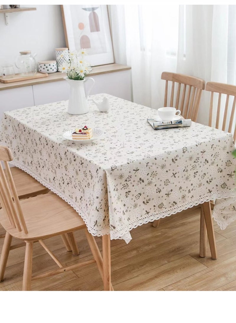 1-Piece European Pastoral Style Dandelion Printing Lacework Tablecloth/Rectangular Table Cover Cotton and Linen Beige/Grey/White 140 x 200 Centimeter - pzsku/ZFCA0AAF10B72AD0262A6Z/45/_/1683285297/48824266-b6e9-4e58-abba-91e65cbd4b12