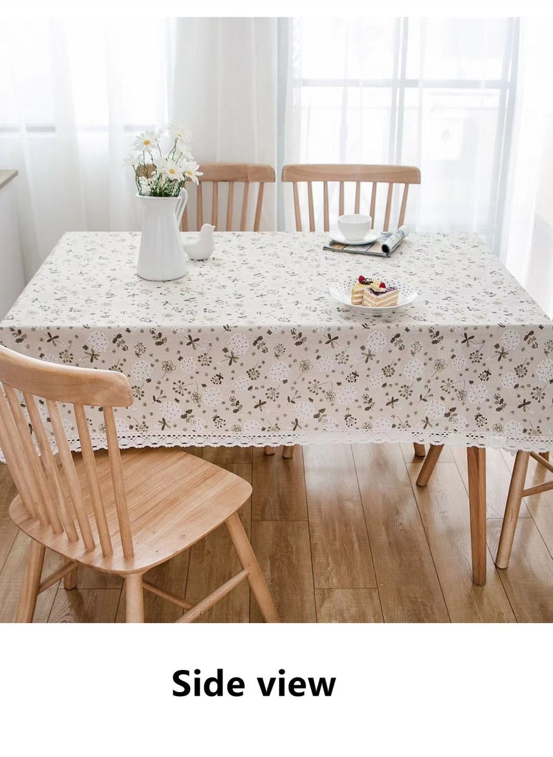 1-Piece European Pastoral Style Dandelion Printing Lacework Tablecloth/Rectangular Table Cover Cotton and Linen Beige/Grey/White 140 x 200 Centimeter - pzsku/ZFCA0AAF10B72AD0262A6Z/45/_/1683285298/f0a74d1c-e9a4-4894-ac60-2fc54bb73d55