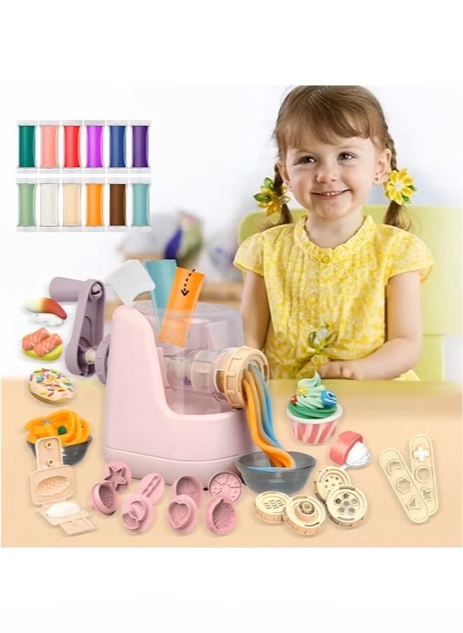 Playdough Set for Toddlers, Playdough Tools, Playdough Noodle Toy with 28 PCS Play Dough Accessories and Play Clay Sets with 12 Colors Dough for Boys and Girls Birthday Gift - Image 5
