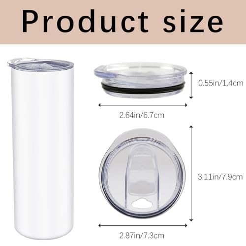 ORJ 2 PCS 20 Ounce Tumbler Lid For Skinny Tumbler Lid Replacement,Splash Resistant Silicone Sliding Cup Covers for 2.64 IN Mouth Tumbler Cooler (20 oz Tumbler Lids X 2pcs) - Image 2