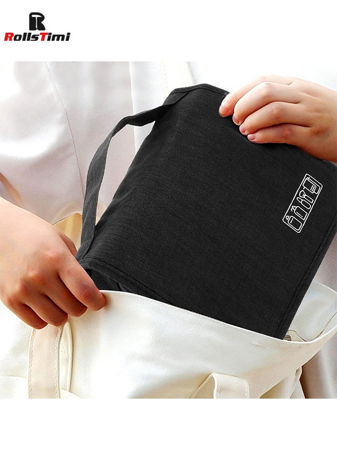 رولستيمي حقيبة أدوات الزينة للسفر للرجال والنساء ، سعة كبيرة ، حقيبة تخزين مع خطاف معلق ، منظم مستحضرات تجميل مقاوم للماء ومتعدد الوظائف ، أسود - Image 2