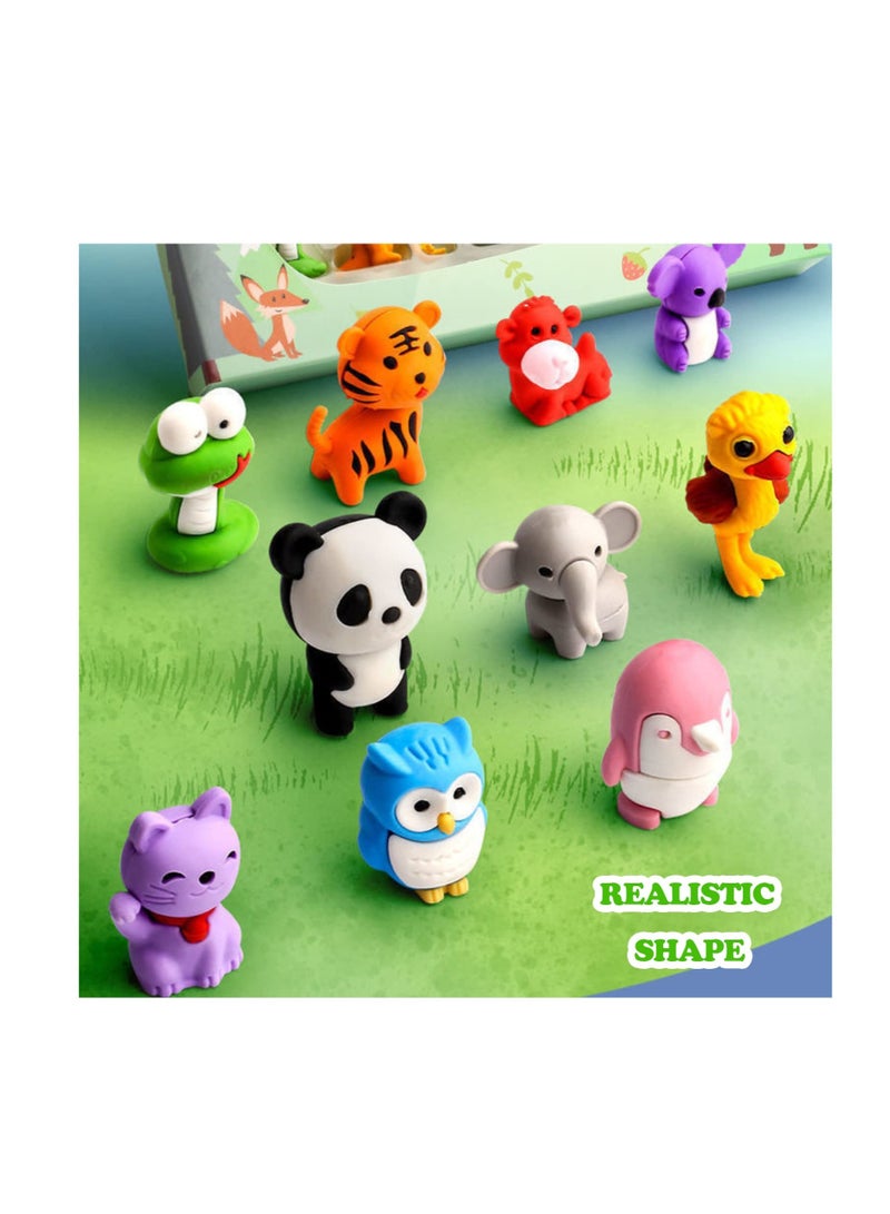 KASTWAVE 11 PCS Erasers for Kids,  Mini Animal Eraser, Novelty Erasers, Pencil Erasers, Perfect for School, Parties, and Gifts - Image 3