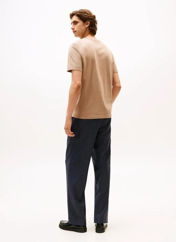 TOMMY HILFIGER Flag Embroidery Crew Neck T-Shirt