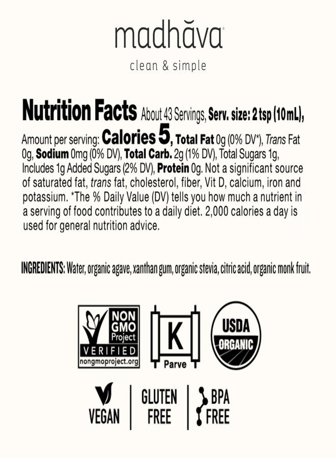 MADHAVA Organic AgaveFIVE, 16 oz. Bottle (Pack of 1) - Image 5