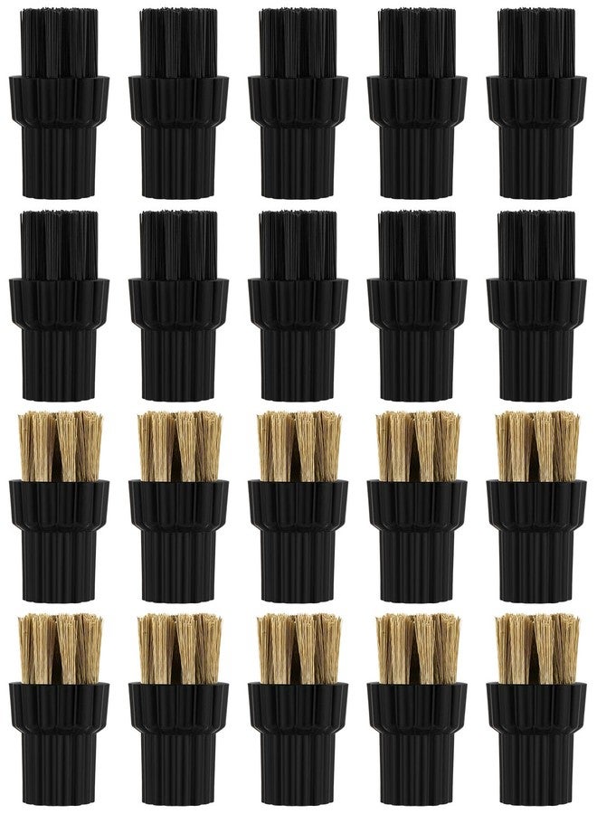 Honeydak 20 Pcs M8 Steam Cleaner Brush Head Steamer Replacement Attachments for Hard Surface 10 Pack Nylon and 10 Pack Brass Brush Head Bulk Steam Cleaner Accessories Mop Parts - Image 1