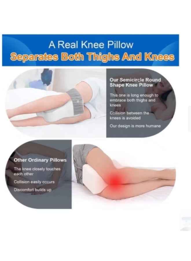 KIIUMI memory foam leg pillow, Real Knee Pillow for Side Sleepers Separates The Knees for More Comfort Semicircle Round Shape Leg Pillows for Sleeping Promote Sleeping  - Image 2