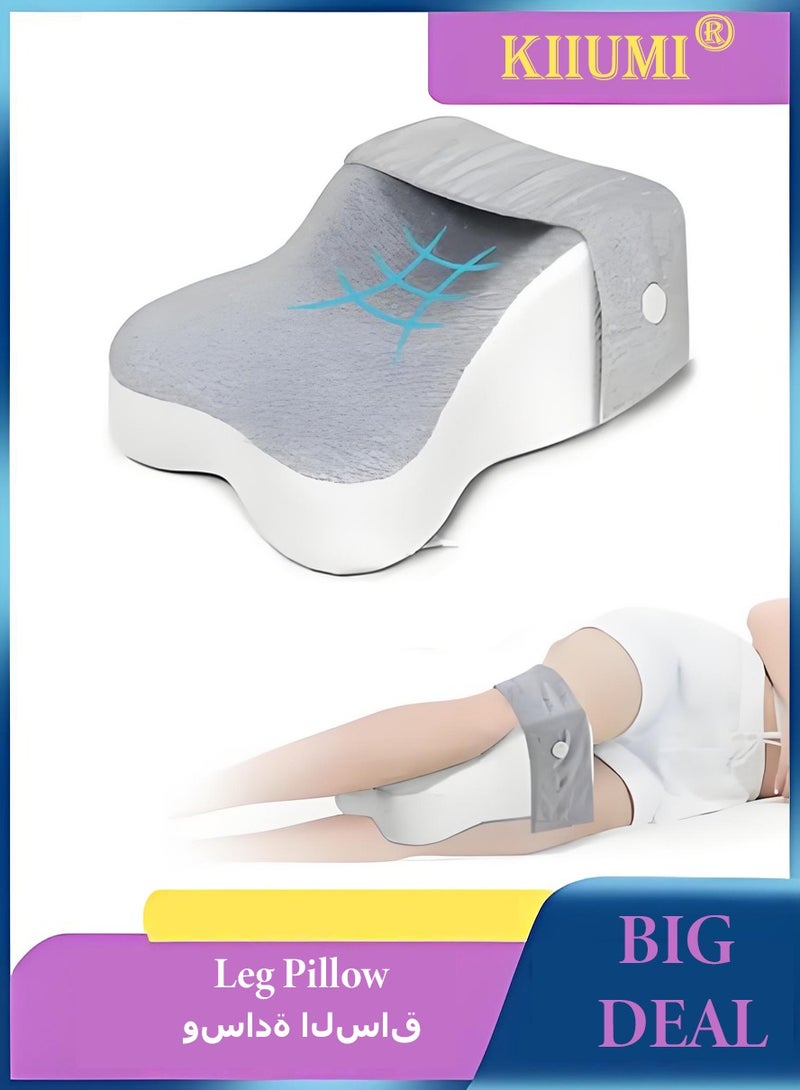 KIIUMI Memory Foam Leg Pillow, Real Knee Pillow for Side Sleepers Separates The Knees for More Comfort Semicircle Round Shape Leg Pillows for Sleeping Promote Sleeping - Image 1