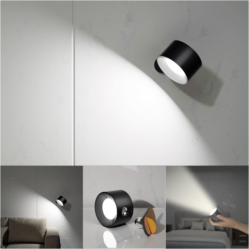 مصابيح قراءة LED كوبالا، أباجورات حائطية مع 3 درجات حرارة لونية و3 مستويات سطوع، بطارية قابلة لإعادة الشحن، كرة مغناطيسية، دوران 360 درجة، تحكم باللمس، مصابيح لدراسة الأطفال، بجانب السرير، الخزانة - Image 1