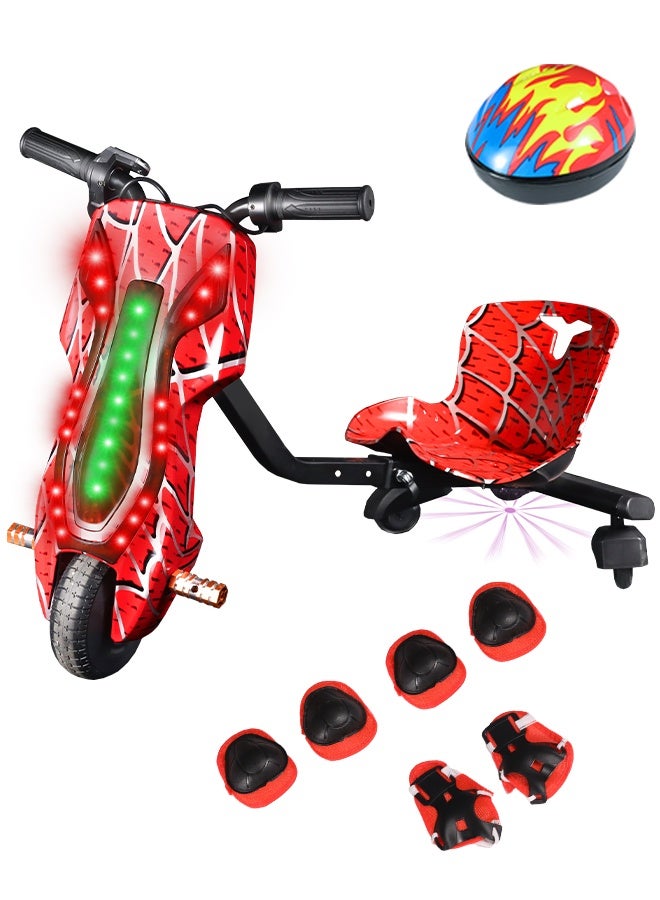 36V High-Power Mini Electric Drift Scooter with 360° Rotating Wheels, Bluetooth, LED Lights & Protective Gear for Kids & Teens - Image 1