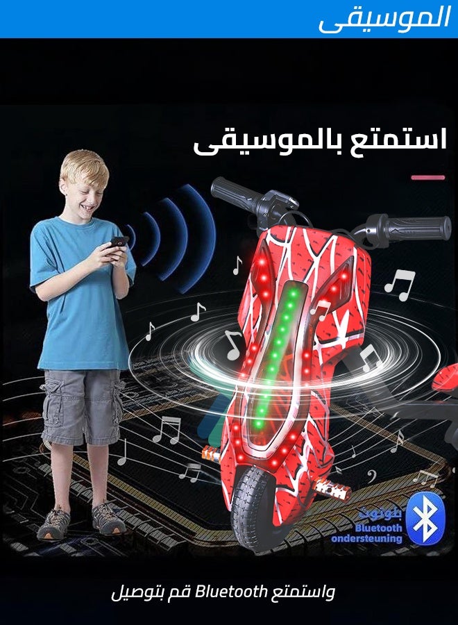 36V High-Power Mini Electric Drift Scooter with 360° Rotating Wheels, Bluetooth, LED Lights & Protective Gear for Kids & Teens - Image 4