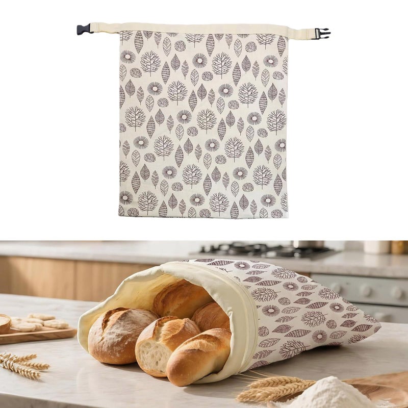 Washable Cotton Bread Storage Bag with Secure Clasp for Sourdough Freshness - Image 3